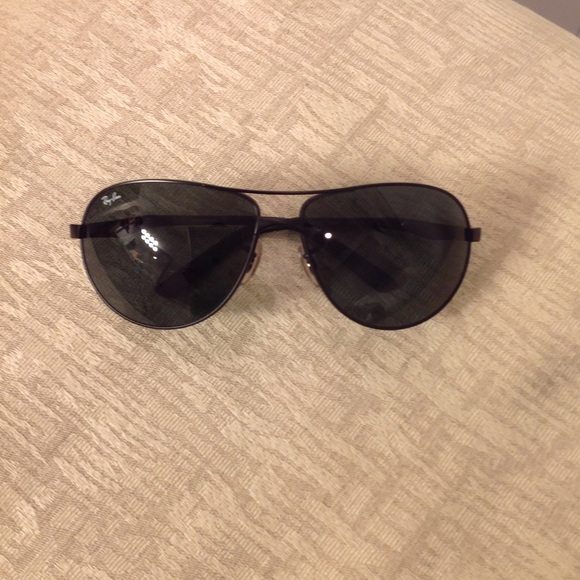 Men's Black RayBan Aviator Sunglasses - Picture 3 of 10